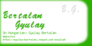 bertalan gyulay business card